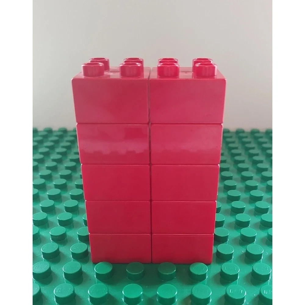 Lego Duplo Red 2x2 Brick Lot 10 Blocks Replacements A5